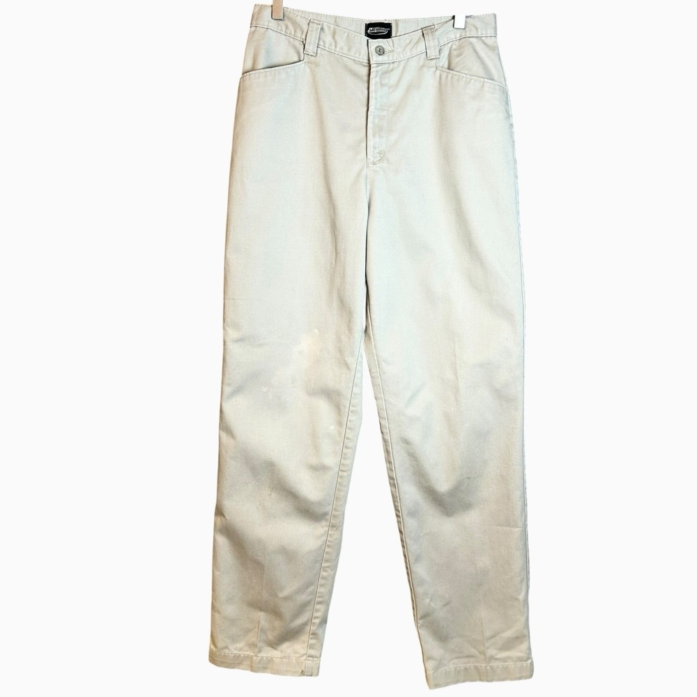 Vintage Lee Khaki Pants Womens Size 12 Tan Straight Leg H1 56-010 29x31